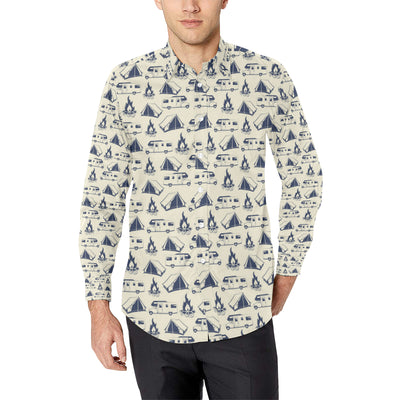 Campfire Pattern Print Design 01 Men's Long Sleeve Shirt