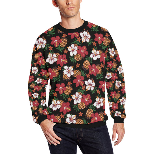 Hawaiian Themed Pattern Print Design H013 Men Long Sleeve Sweatshirt