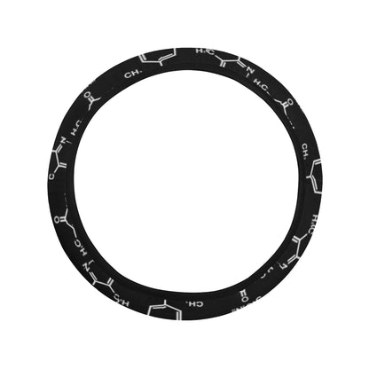 Chemical Pattern Print Design 02 Steering Wheel Cover with Elastic Edge