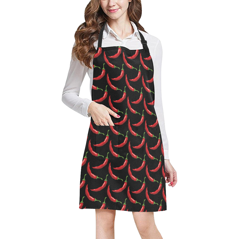 Chilli Pepper Pattern Print Design 01 Apron with Pocket