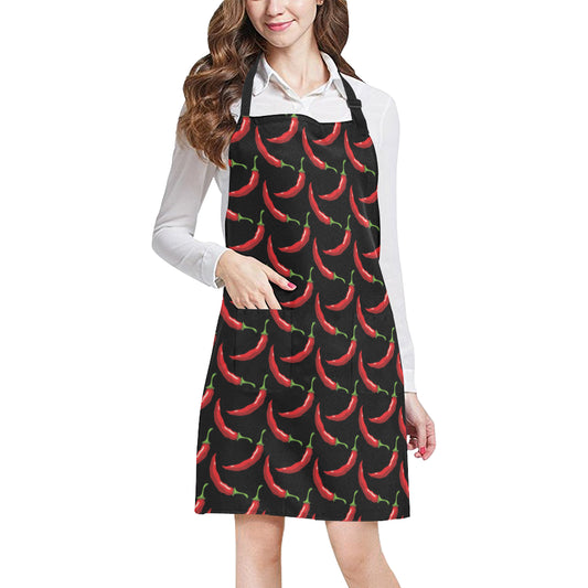 Chilli Pepper Pattern Print Design 01 Apron with Pocket