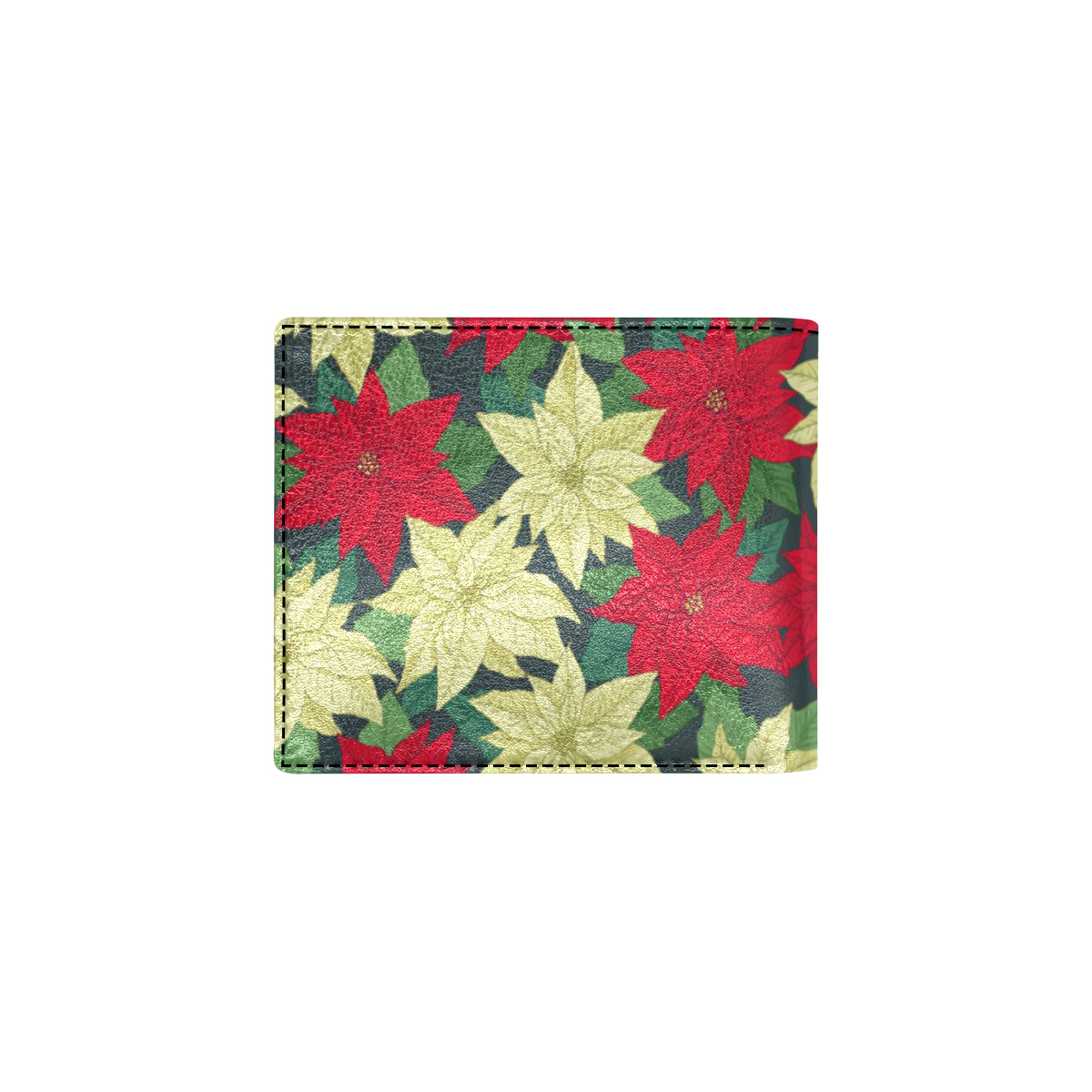 Poinsettia Pattern Print Design POT06 Men's ID Card Wallet