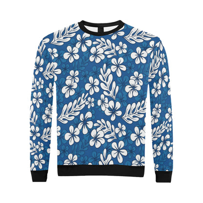 Plumeria Pattern Print Design PM015 Men Long Sleeve Sweatshirt