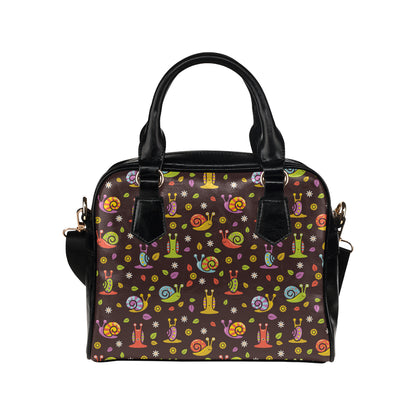 Snail Pattern Print Design 01 Shoulder Handbag