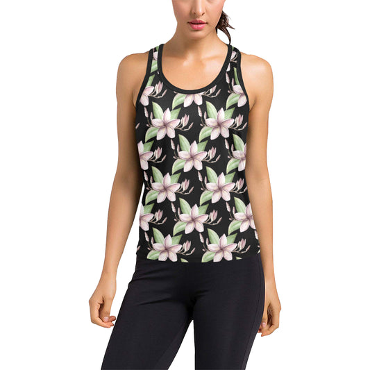 Plumeria Pattern Print Design PM02 Women's Racerback Tank Top