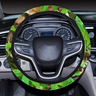 Camouflage Realistic Tree Fresh Print Steering Wheel Cover with Elastic Edge
