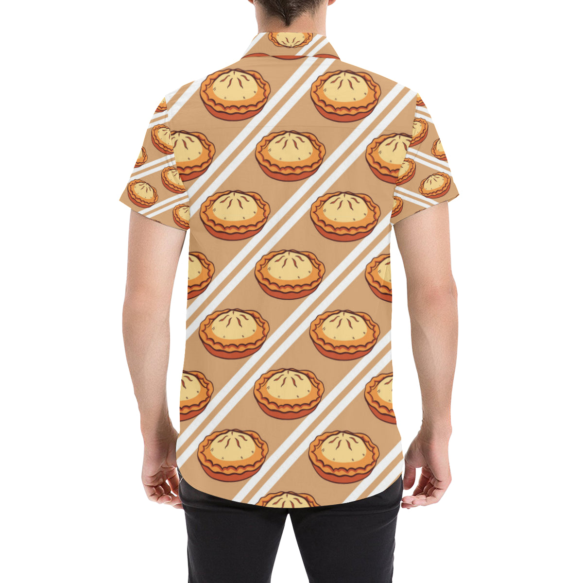 Pie Pattern Print Design A02 Men's Short Sleeve Button Up Shirt