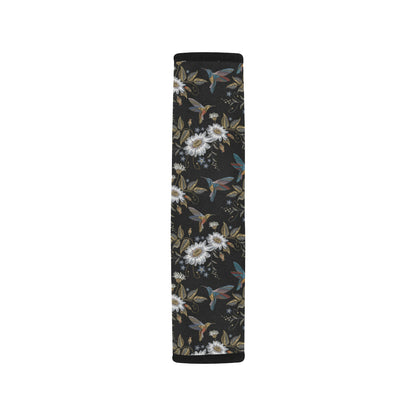 Hummingbird with Embroidery Themed Print Car Seat Belt Cover