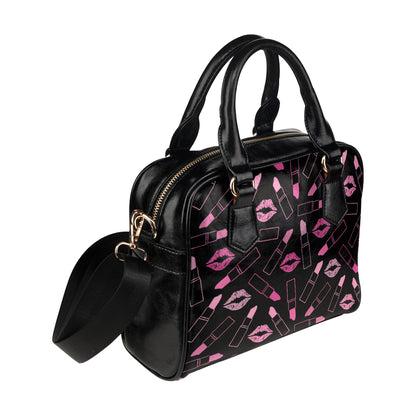 Lipstick Pink Pattern Print Design 01 Shoulder Handbag