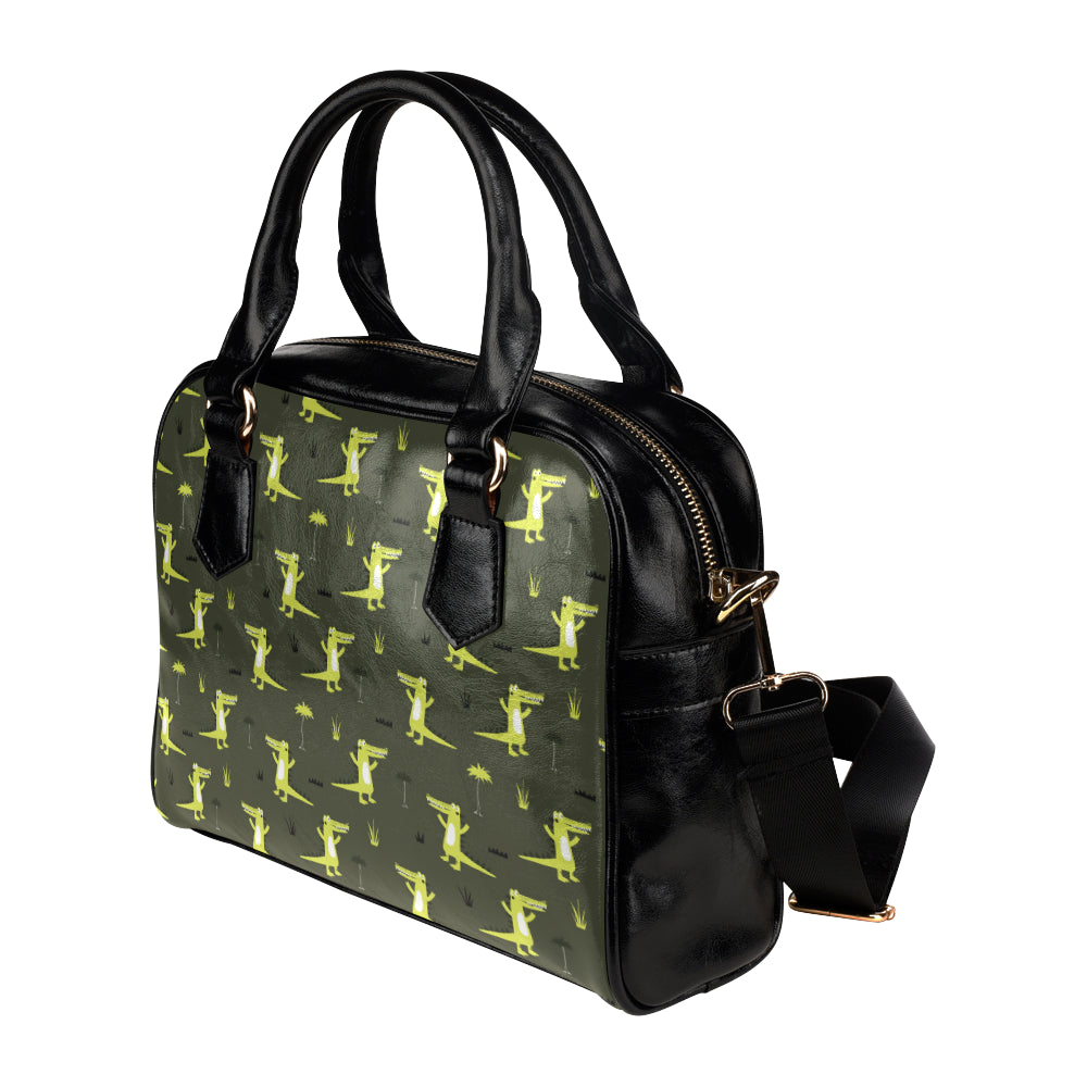 Alligator Pattern Print Design 05 Shoulder Handbag