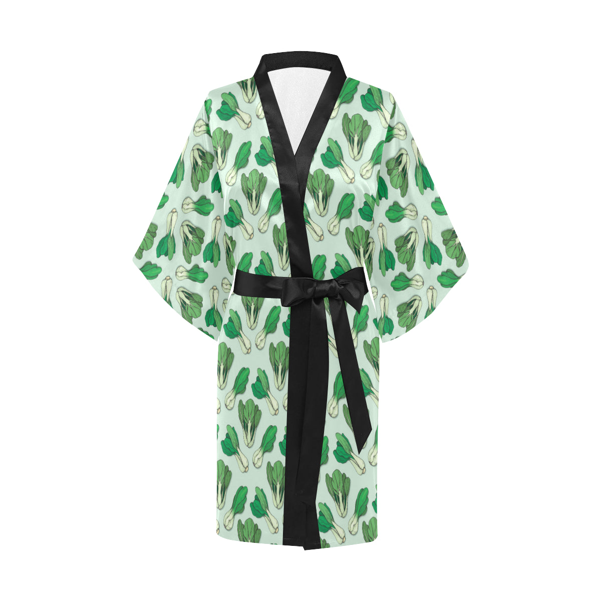 Bok Choy Pattern Print Design 01 Women's Short Kimono