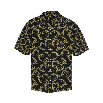 Baroque Golden Pattern Print Design 01 Men's Hawaiian Shirt