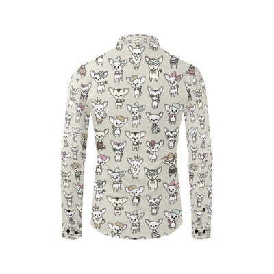 Chihuahua Pattern Print Design 02 Men's Long Sleeve Shirt