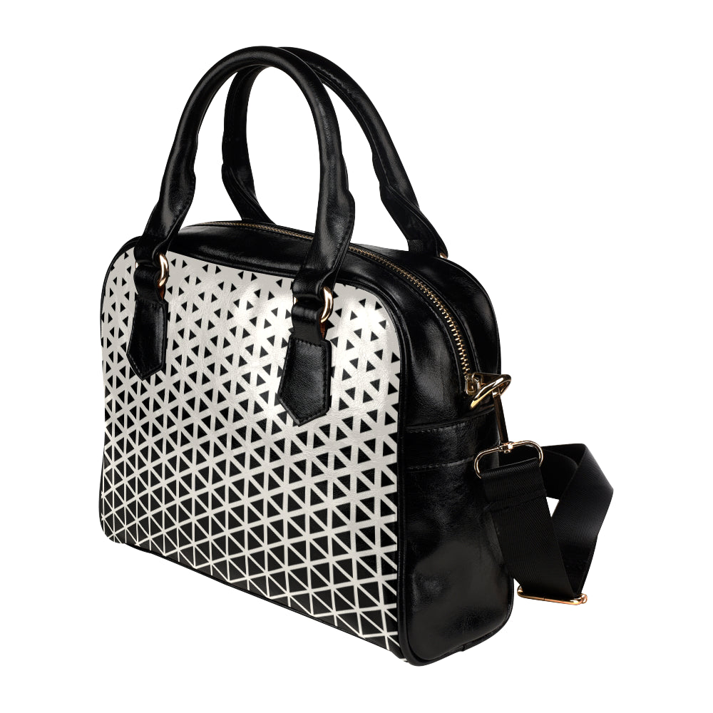 Geometric Black White Pattern Print Design 03 Shoulder Handbag