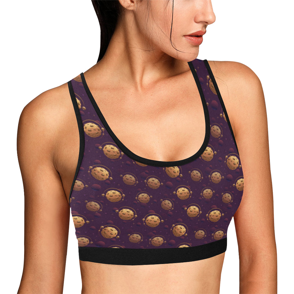 Cookie Pattern Print Design 03 Sports Bra