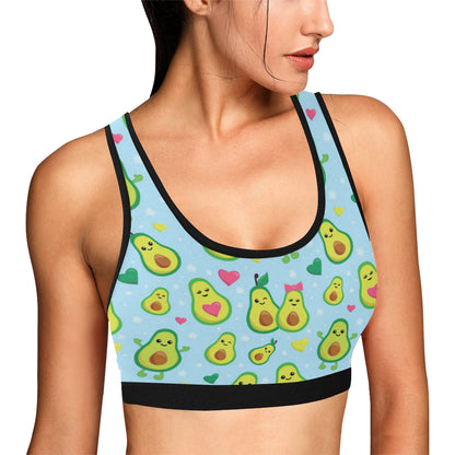 Avocado Pattern Print Design AC09 Sports Bra