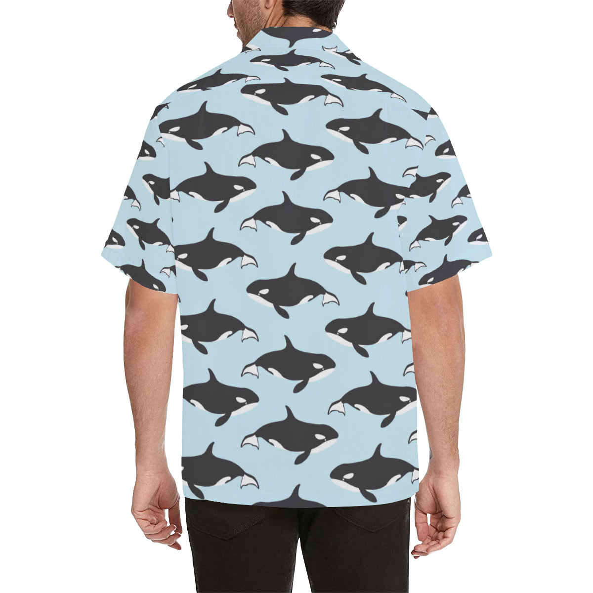Killer Whale Pattern Print Design 01 Men's Hawaiian Shirt
