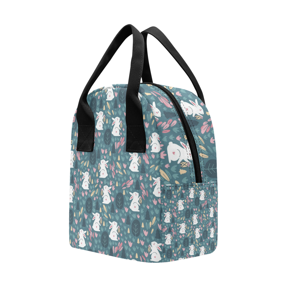 Rabbit Pattern Print Design RB013 Insulated Lunch Bag