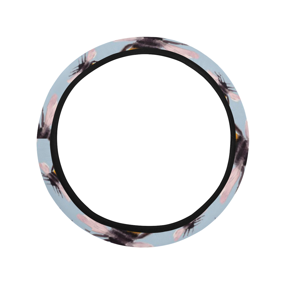 Bee Pattern Print Design BEE08 Steering Wheel Cover with Elastic Edge