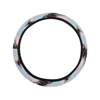 Bee Pattern Print Design BEE08 Steering Wheel Cover with Elastic Edge