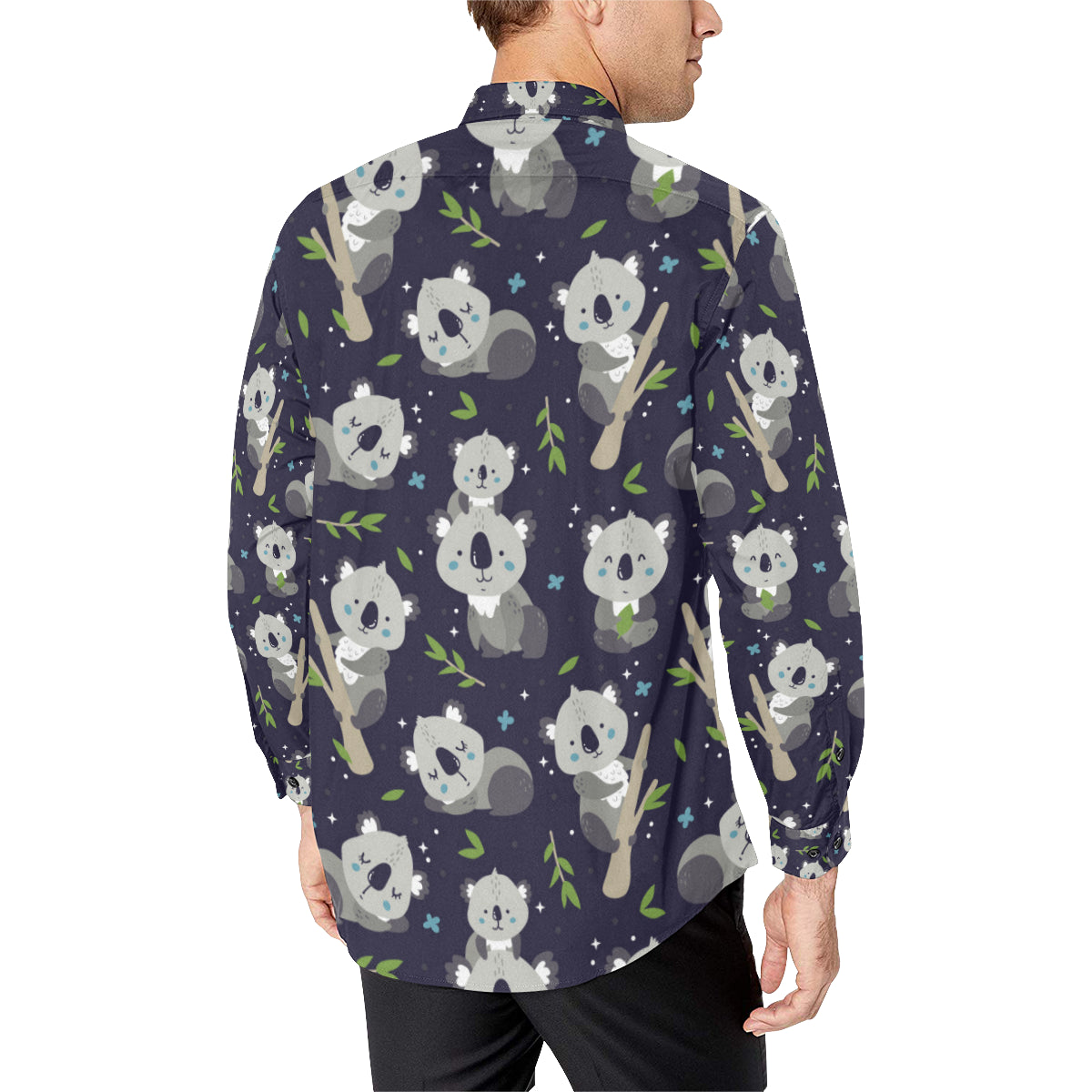 Koala Pattern Print Design 04 Men's Long Sleeve Shirt