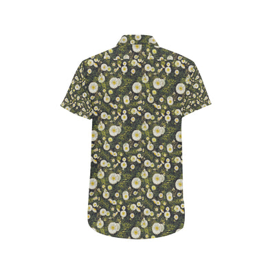 Daisy Pattern Print Design 03 Men's Short Sleeve Button Up Shirt