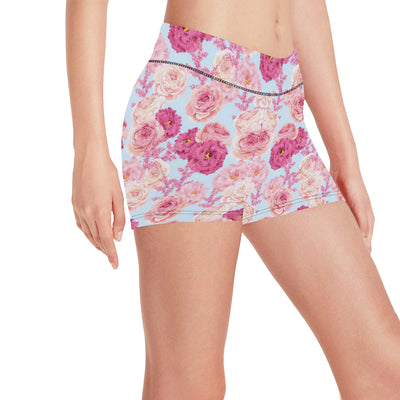 Lisianthus Pattern Print Design LT05 Yoga Shorts