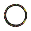 lotus Boho Pattern Print Design LO09 Steering Wheel Cover with Elastic Edge