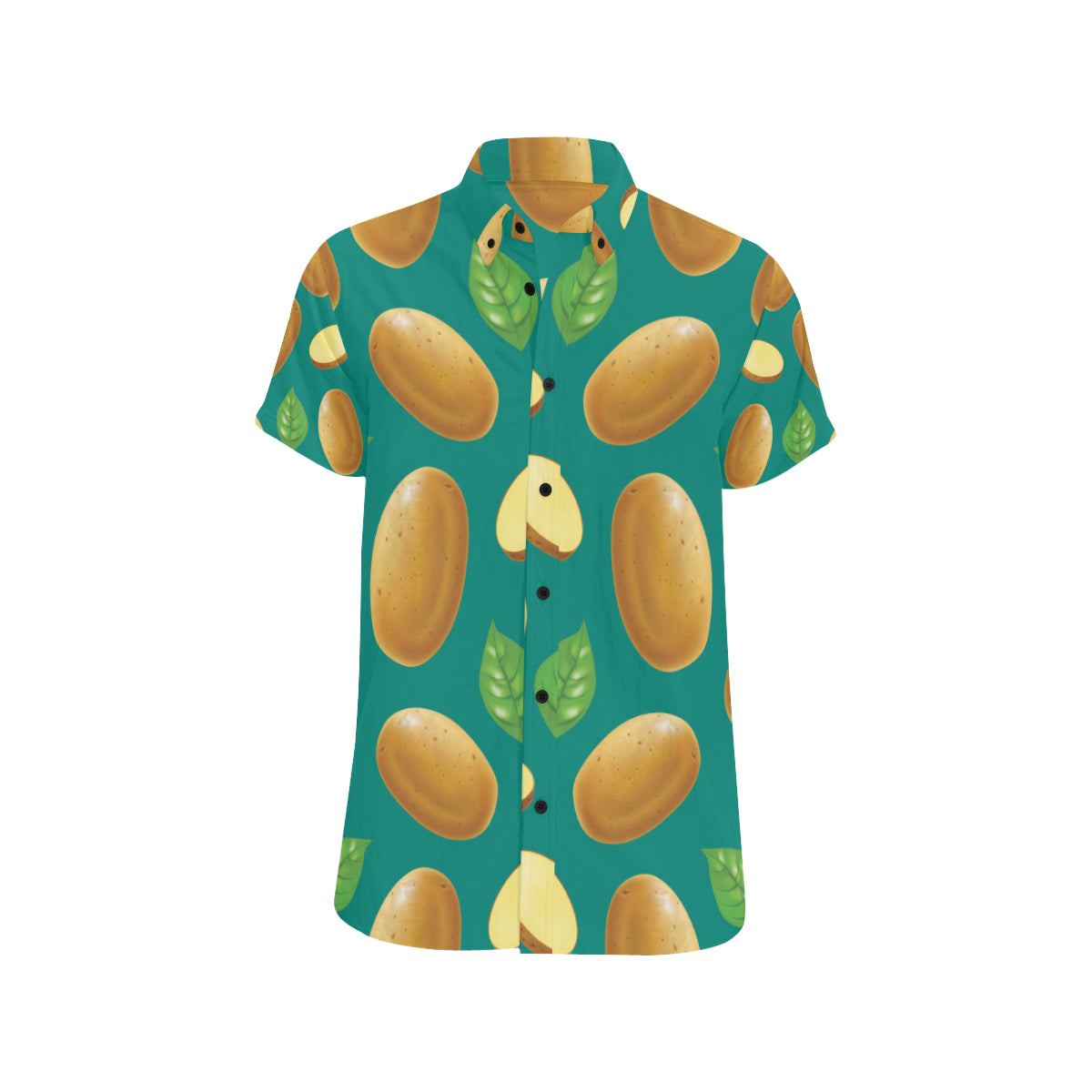 Potato Pattern Print Design A04 Men's Short Sleeve Button Up Shirt
