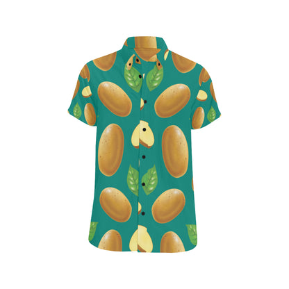 Potato Pattern Print Design A04 Men's Short Sleeve Button Up Shirt