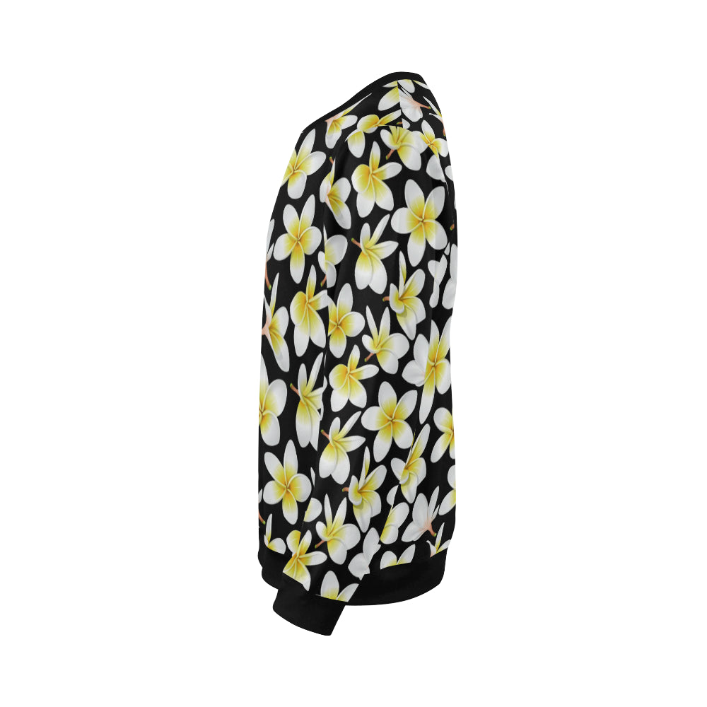 Yellow Plumeria Hawaiian Flowers Men Long Sleeve Sweatshirt