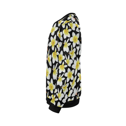 Yellow Plumeria Hawaiian Flowers Men Long Sleeve Sweatshirt