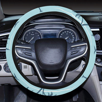Palm Tree Pattern Print Design PT04 Steering Wheel Cover with Elastic Edge