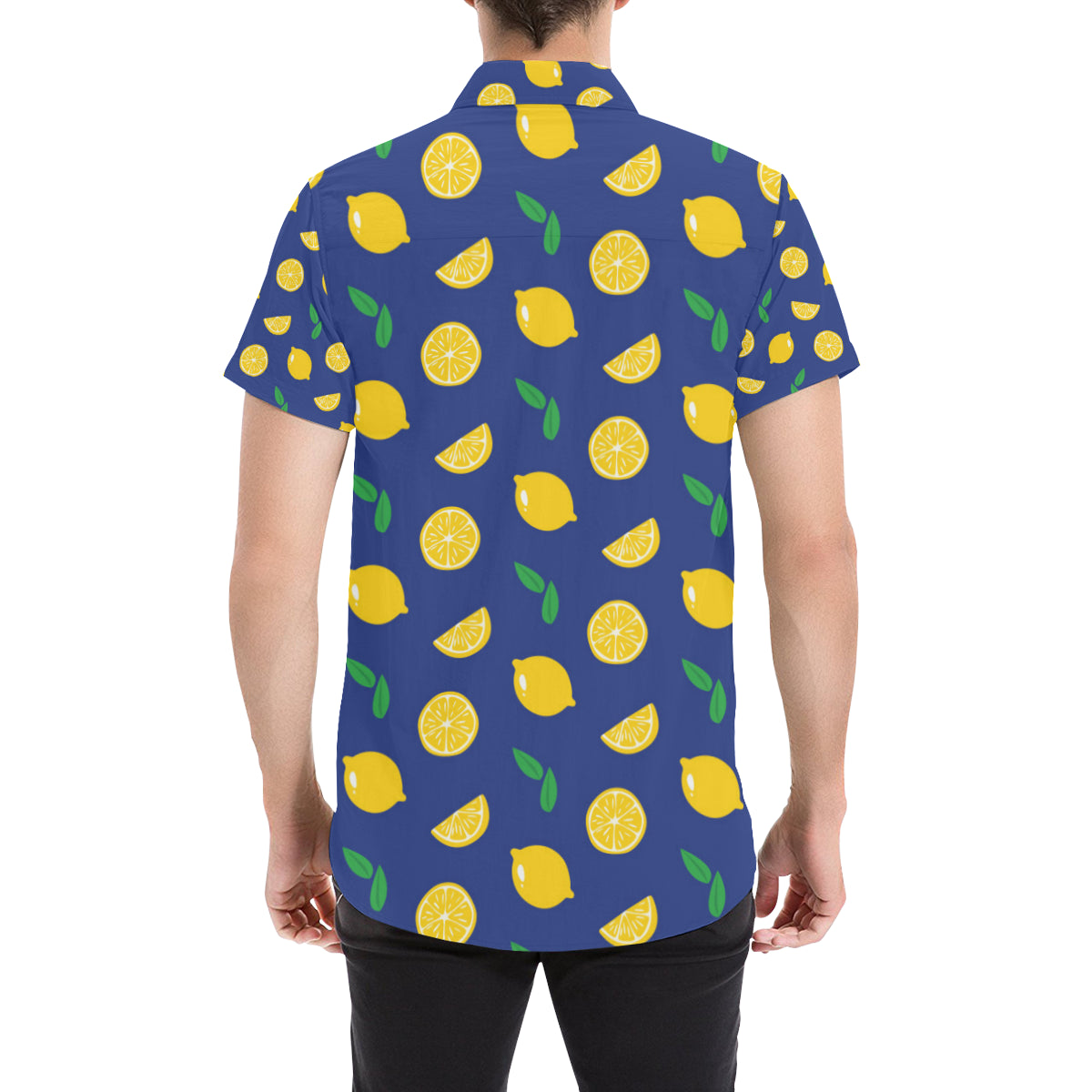 Citrus  Pattern Print Design 02 Men's Short Sleeve Button Up Shirt