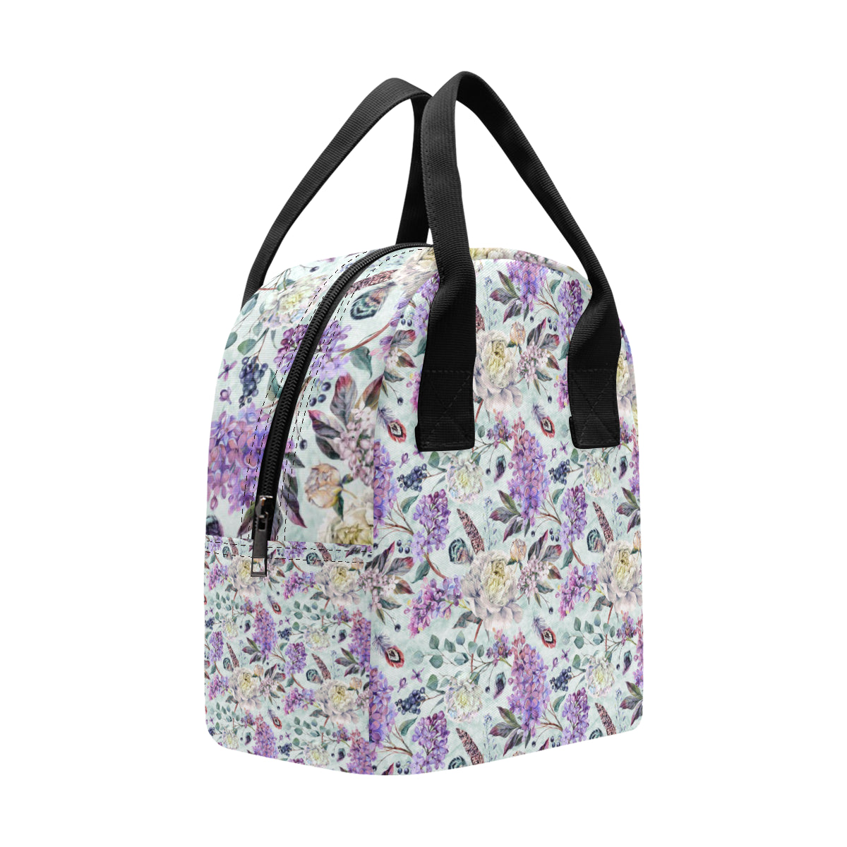 Lilac Pattern Print Design LI06 Insulated Lunch Bag