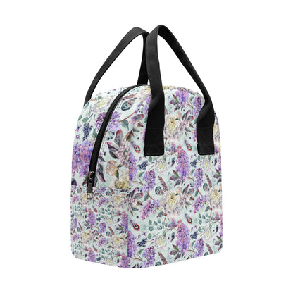 Lilac Pattern Print Design LI06 Insulated Lunch Bag