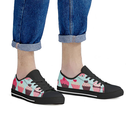 CupCake Print Pattern Women Low Top Shoes