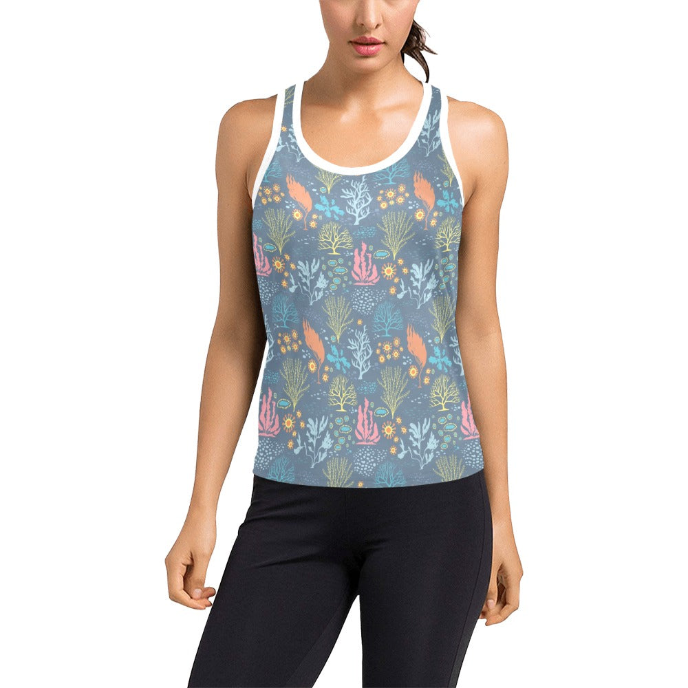 Seaweed Print Design LKS304 Women's Racerback Tank Top