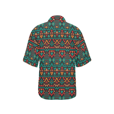 Aztec Pattern Print Design 04 Women's Hawaiian Shirt