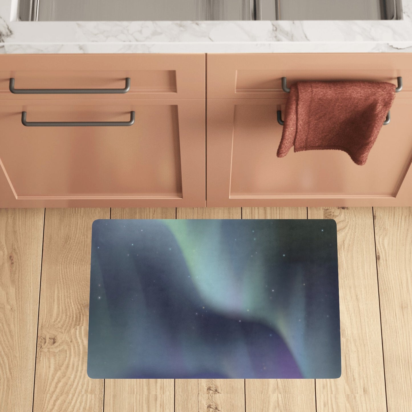 Aurora Borealis Pattern Print Design 01 Kitchen Mat