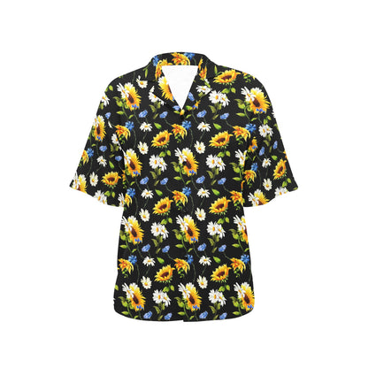 Sunflower Chamomile Bright Color Print Women's Hawaiian Shirt