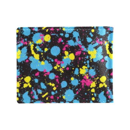 Splatter Colorful Print Design LKS301 Men's ID Card Wallet