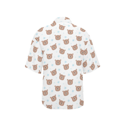 Bear Pattern Print Design BE02 Women's Hawaiian Shirt