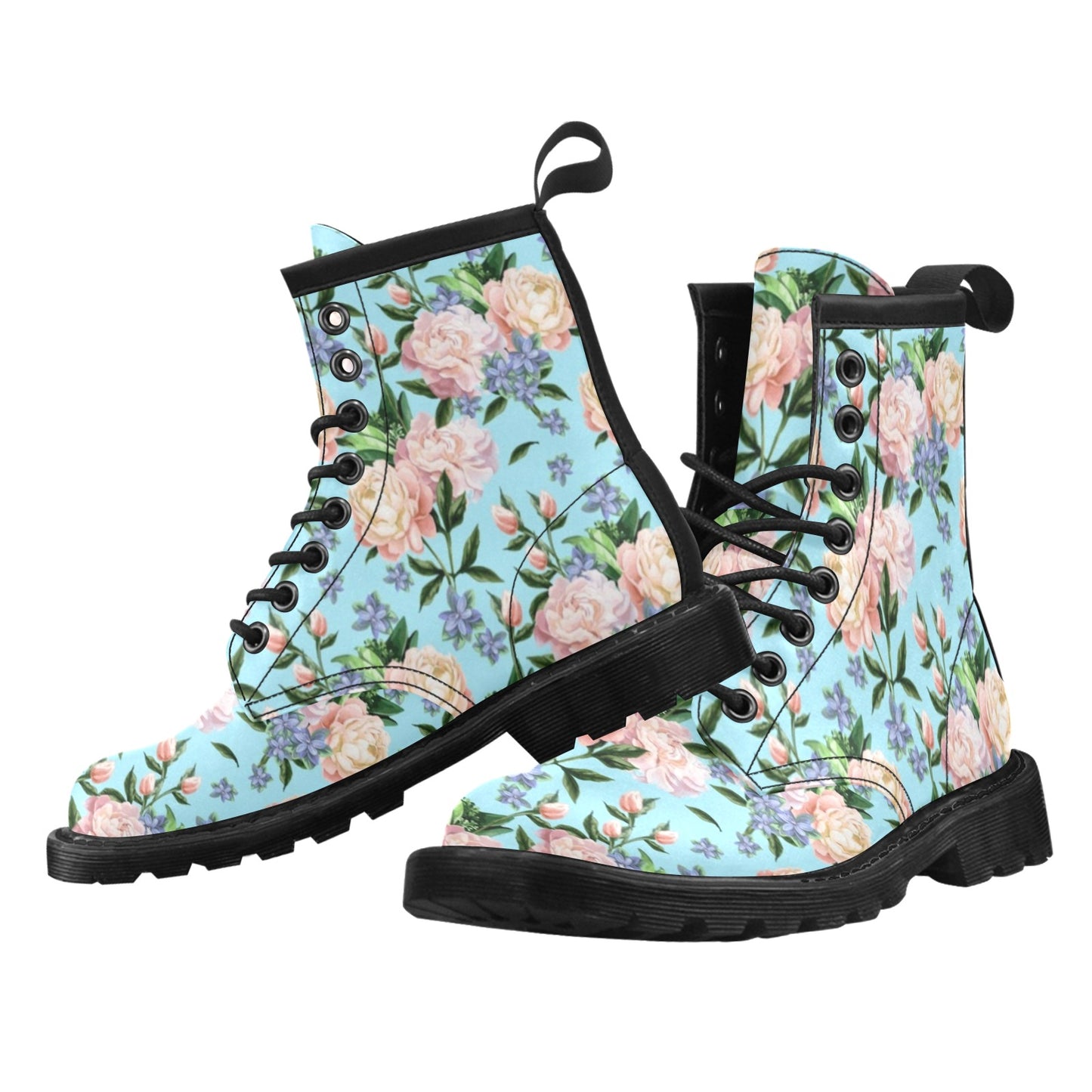 Peony Pattern Print Design PE02 Women's Boots