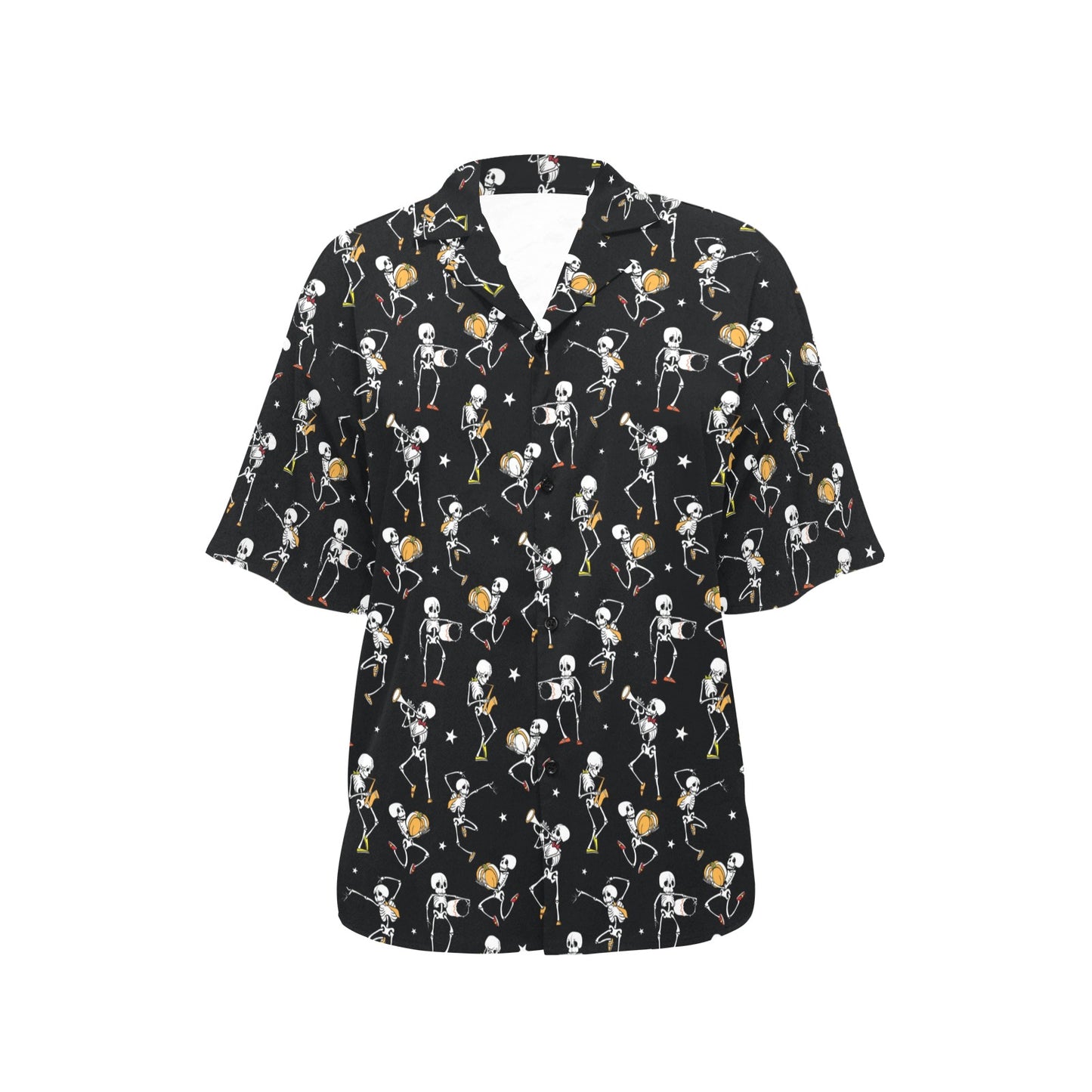 Skeleton Dance Print Women's Hawaiian Shirt