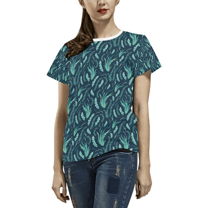 Seaweed Print Design LKS302 Women's  T-shirt