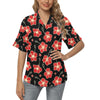 Red Hibiscus Pattern Print Design HB021 Women's Hawaiian Shirt