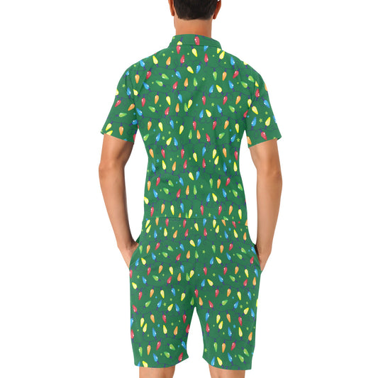Christmas Light Pattern Print Design 02 Men's Romper