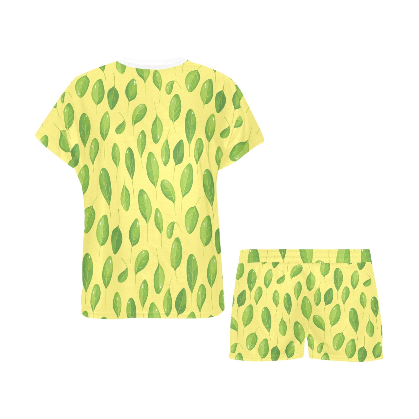 Spinach Print Design LKS302 Women's Short Pajama Set