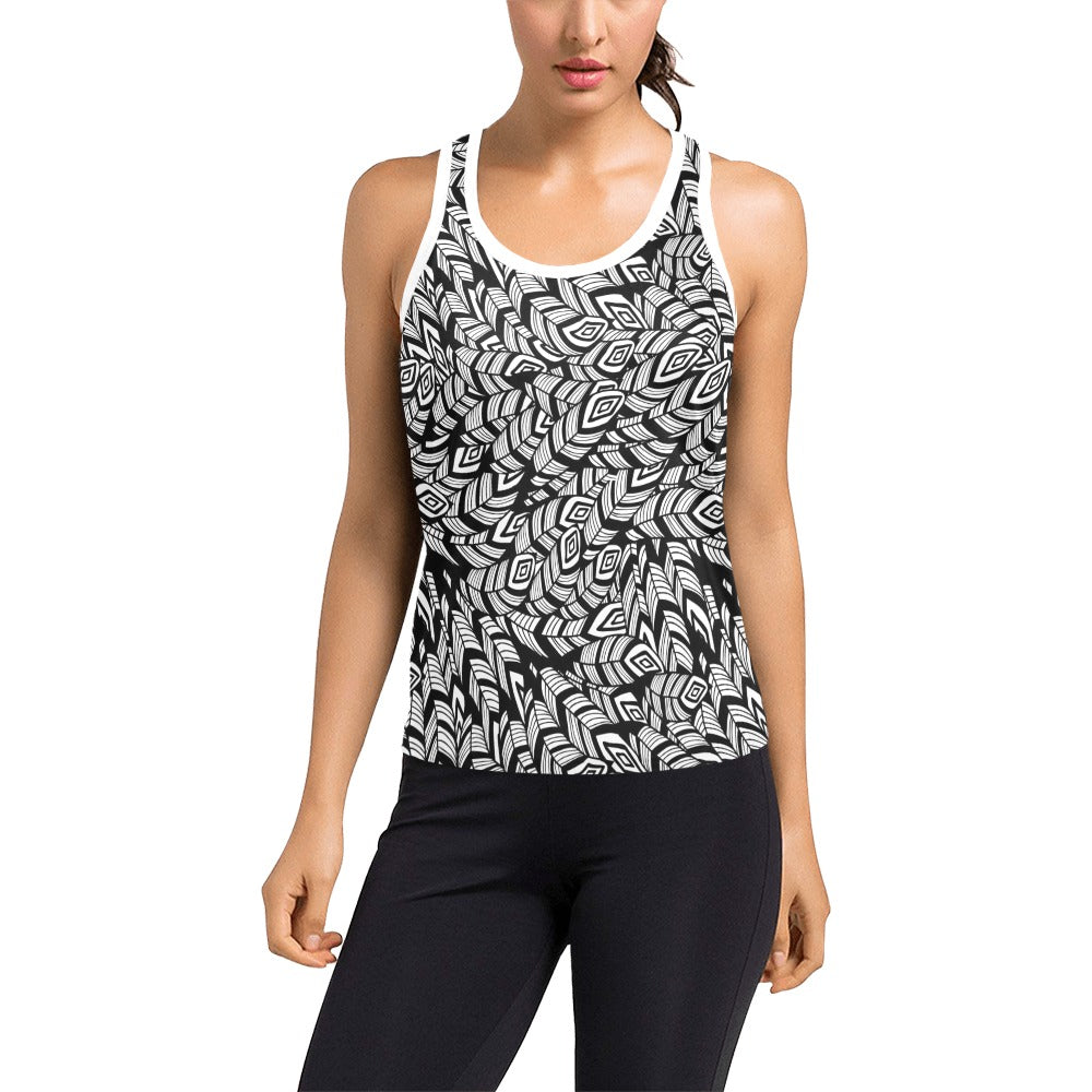 Tribal Pattern Print Design LKS302 Women's Racerback Tank Top